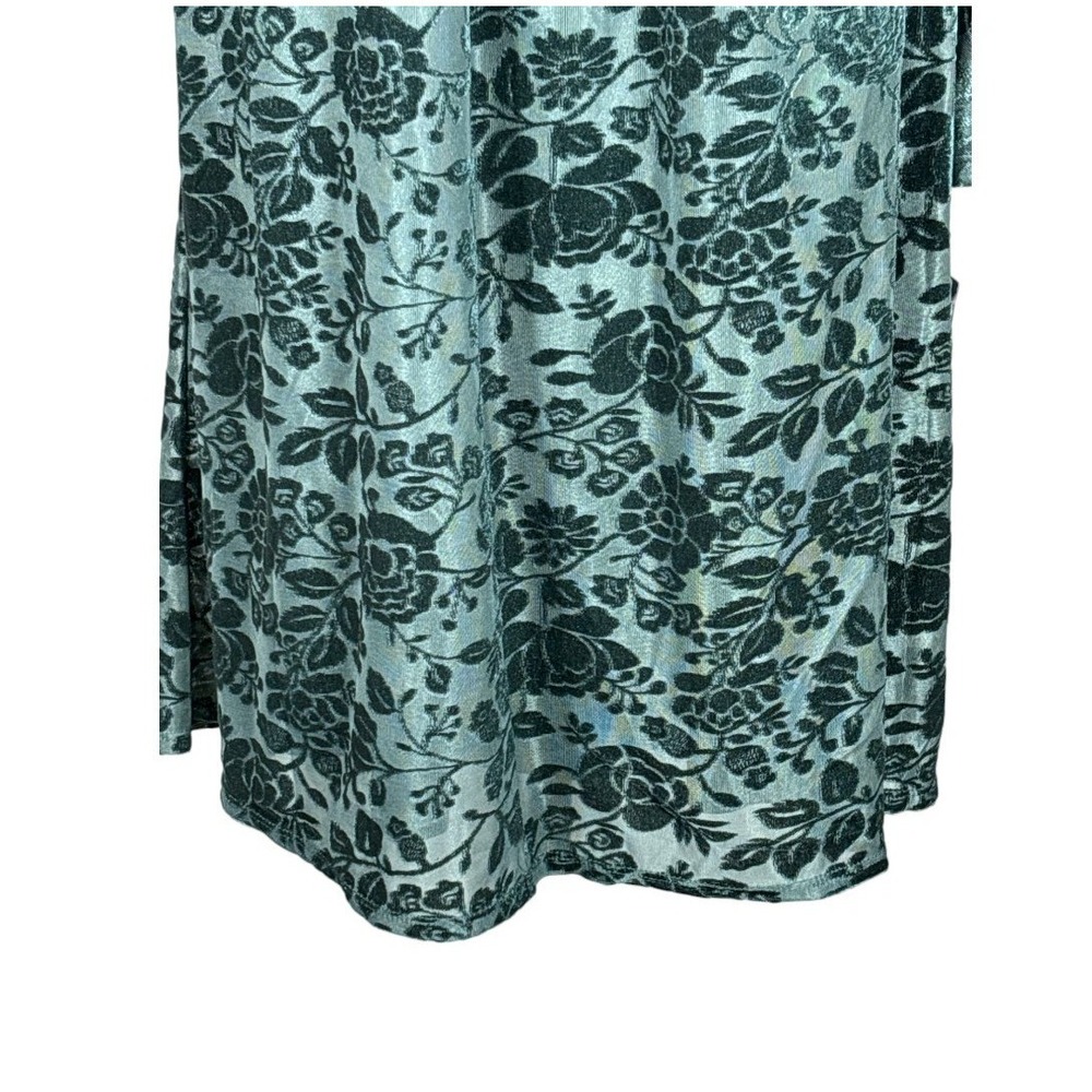 London Times Teal Floral Long Sleeve Dress - Picture 7 of 12